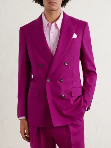 Tom Ford Slim-Fit Double-Breasted Wool-Twill Suit Jacket - Men | Thumbnail 3