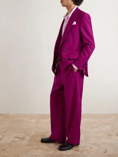 Tom Ford Wide-Leg Wool-Twill Pleated Suit Trousers - Men | Thumbnail 2 Tom Ford Wide-Leg Wool-Twill Pleated Suit Trousers - Men | Thumbnail 2