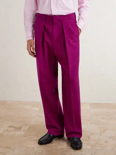 Tom Ford Wide-Leg Wool-Twill Pleated Suit Trousers - Men | Thumbnail 3 Tom Ford Wide-Leg Wool-Twill Pleated Suit Trousers - Men | Thumbnail 3