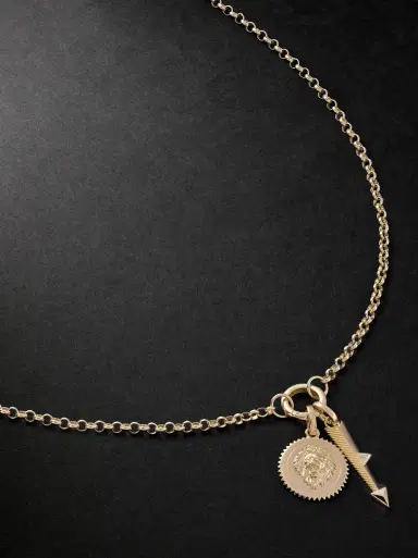 Foundrae Strength and Arrow Medium Belcher 18-Karat Gold Diamond Necklace - Men | Thumbnail 1