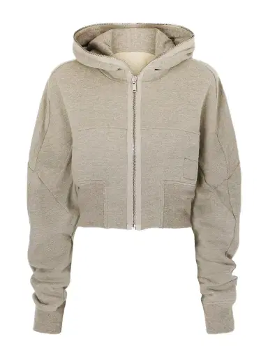 Rick Owens Cropped Paneled Organic Cotton-blend Jersey Hoodie | Thumbnail 1