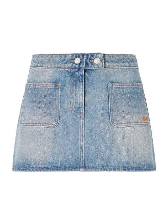 Embroidered Denim Mini Skirt