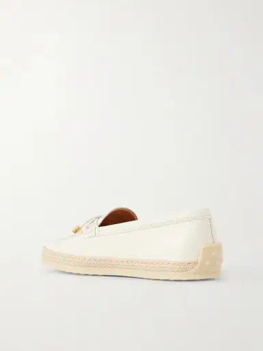 Tod's Gomma Raffia-trimmed Bow-detailed Suede Loafers | Thumbnail 3 Tod's Gomma Raffia-trimmed Bow-detailed Suede Loafers | Thumbnail 3