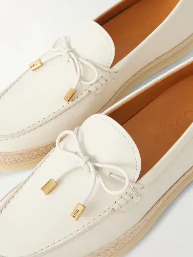 Tod's Gomma Raffia-trimmed Bow-detailed Suede Loafers | Thumbnail 5 Tod's Gomma Raffia-trimmed Bow-detailed Suede Loafers | Thumbnail 5