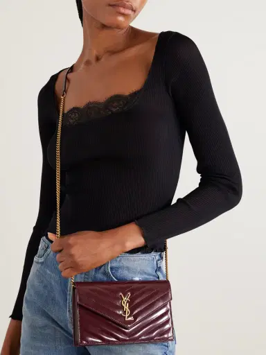 Saint Laurent Cassandre Envelope Matelassé Patent-leather Shoulder Bag | Thumbnail 2 Saint Laurent Cassandre Envelope Matelassé Patent-leather Shoulder Bag | Thumbnail 2