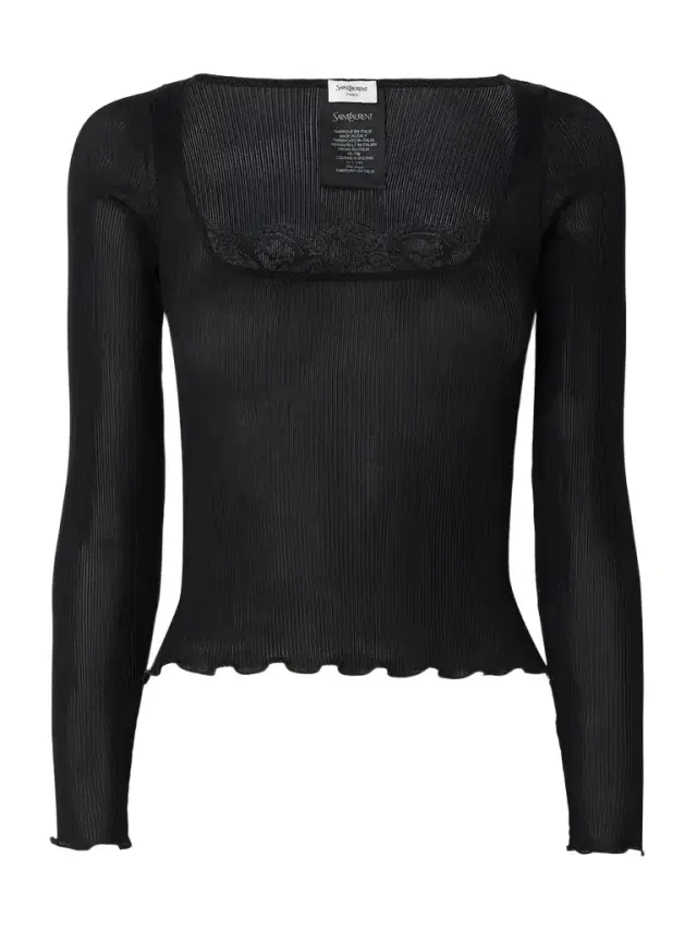 Lace-trimmed Ribbed Silk Top