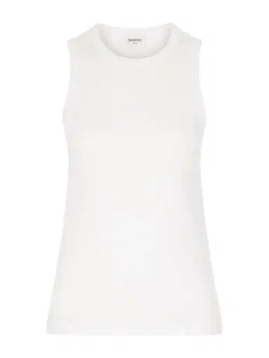 Saint Laurent Embroidered Ribbed Cotton-jersey Tank | Thumbnail 1 Saint Laurent Embroidered Ribbed Cotton-jersey Tank | Thumbnail 1