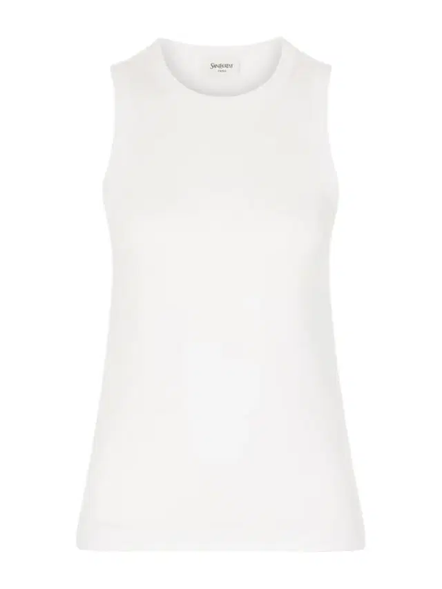 Embroidered Ribbed Cotton-jersey Tank