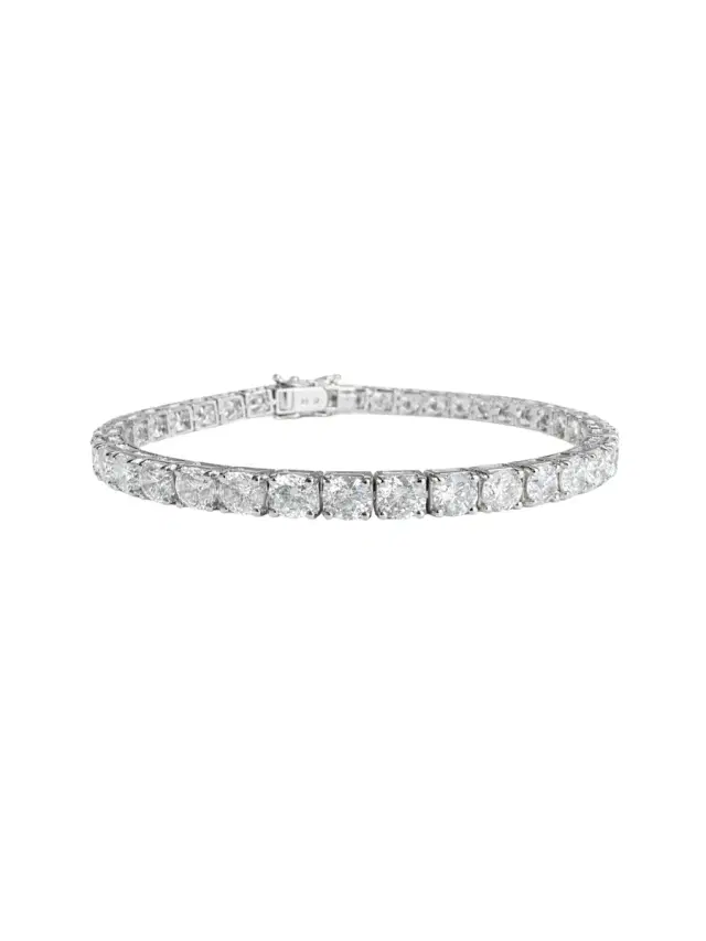 Wish Fine Jewelry 10.10ct Diamond 18K Gold Tennis Bracelet