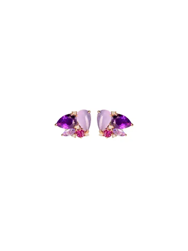 3.86ct Diamond 14K Gold Multi Shaped Stud Earrings