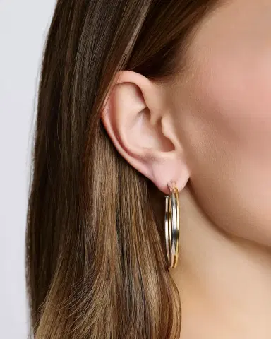 Jennifer Fisher 1.5 Two Tone Thread Baby Hoops | Thumbnail 1