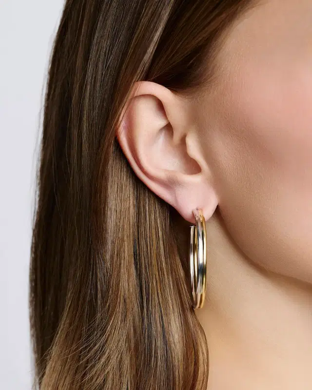 Jennifer Fisher 1.5 Two Tone Thread Baby Hoops