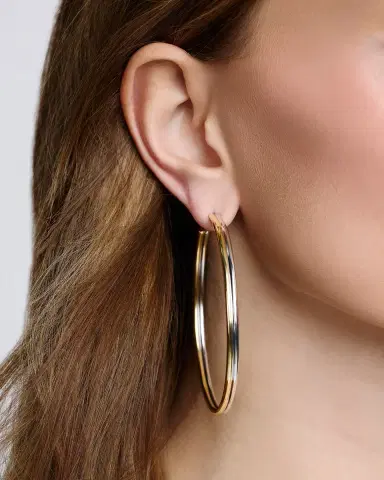 Jennifer Fisher 2.5 Two Tone Thread Hoops | Thumbnail 1