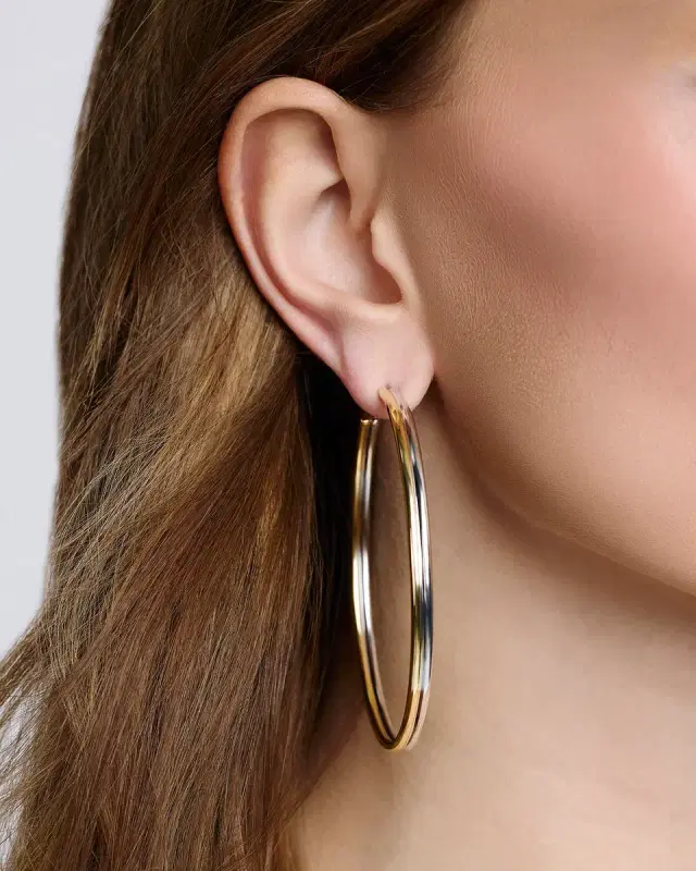 Jennifer Fisher 2.5 Two Tone Thread Hoops