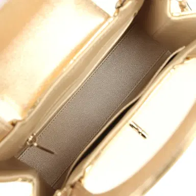 Chanel Chanel Small Kelly Shopper Light Gold Metallic Mirror Calfskin Light Gold Hardware | Thumbnail 7