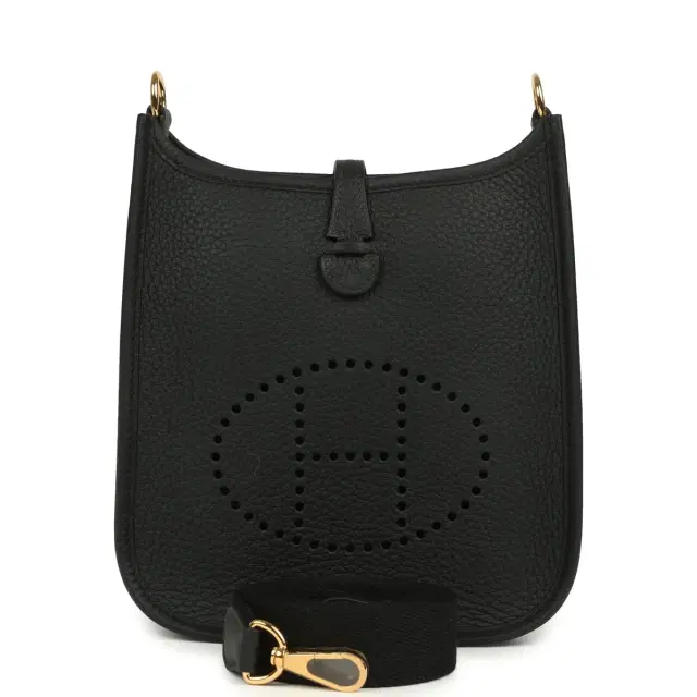 hermes Hermes Evelyne TPM Black Clemence Gold Hardware