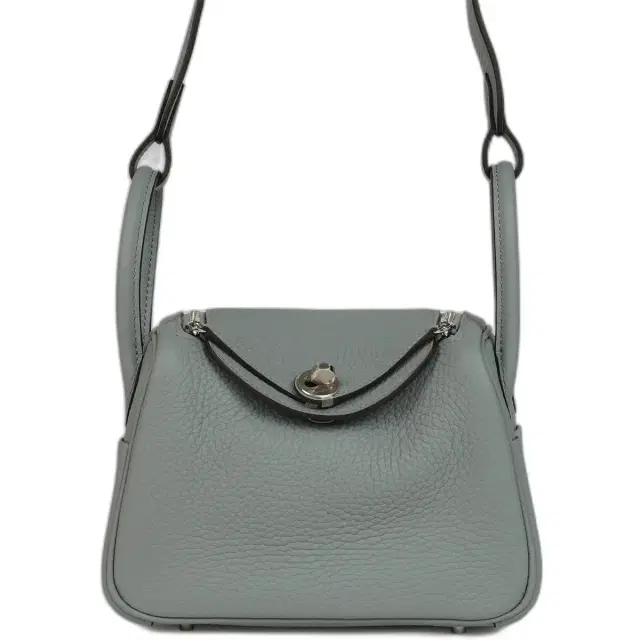 Hermes Mini Lindy II Gris Pantin Clemence Palladium Hardware