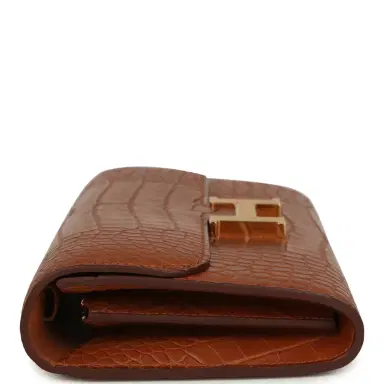 HERMÈS Pre-owned Hermes Constance Wallet To Go Gold Matte Alligator Gold Hardware | Thumbnail 4 HERMÈS Pre-owned Hermes Constance Wallet To Go Gold Matte Alligator Gold Hardware | Thumbnail 4