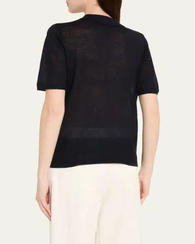 MAJESTIC FILATURES Semi-Sheer Knit Polo Shirt | Thumbnail 3 MAJESTIC FILATURES Semi-Sheer Knit Polo Shirt | Thumbnail 3