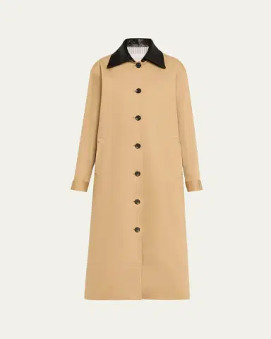 Maria McManus Leather-Collar A-Line Long Swing Coat | Thumbnail 5