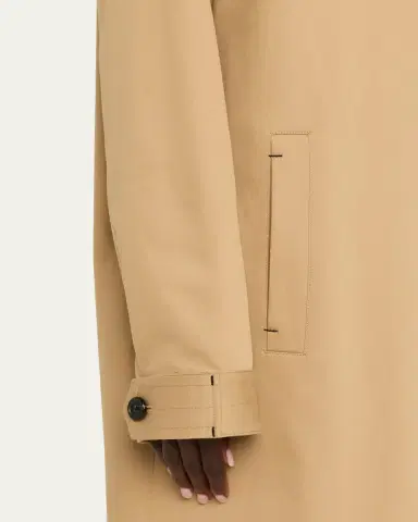 Maria McManus Leather-Collar A-Line Long Swing Coat | Thumbnail 9