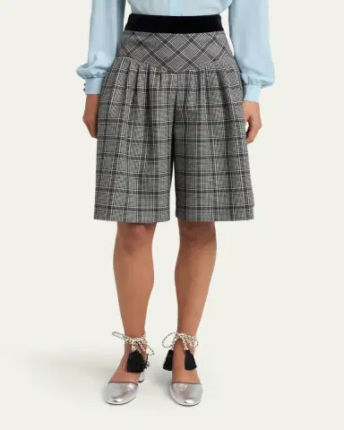 Valentino Garavani Plaid Bermuda Shorts | Thumbnail 4 Valentino Garavani Plaid Bermuda Shorts | Thumbnail 4