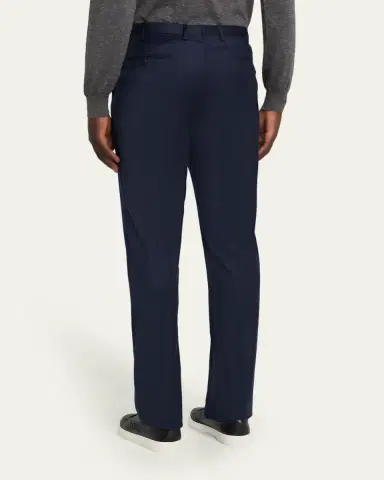Kiton Men's Wool and Cashmere Flat-Front Pants | Thumbnail 3