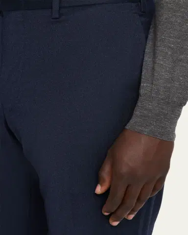Kiton Men's Wool and Cashmere Flat-Front Pants | Thumbnail 5