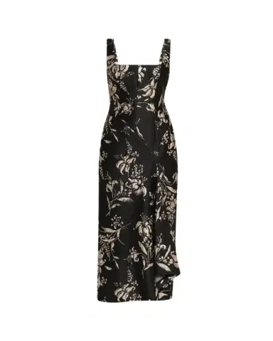 Lela Rose Metallic Floral Jacquard Sleeveless Maxi Dress | Thumbnail 1 Lela Rose Metallic Floral Jacquard Sleeveless Maxi Dress | Thumbnail 1