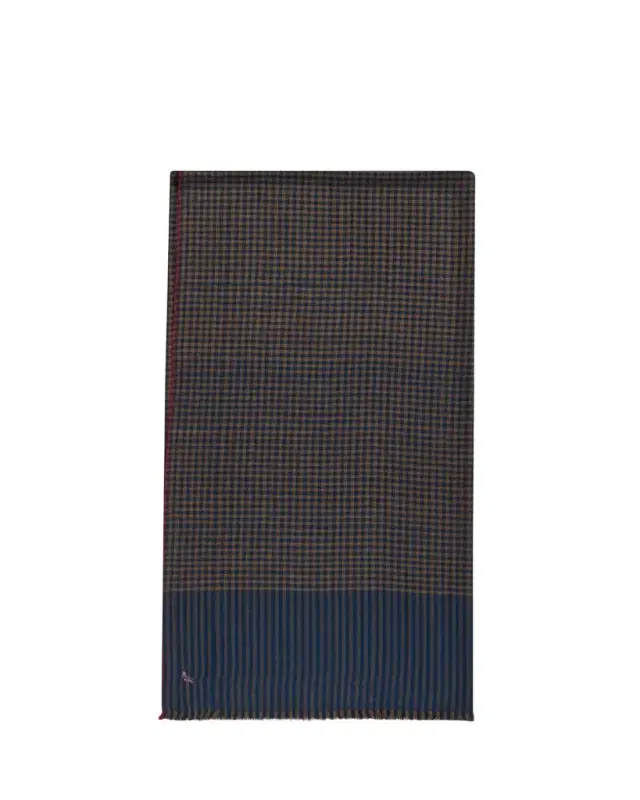 Men's Mini-Check Cashmere Scarf