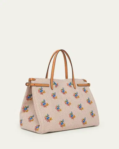 Valentino Garavani Floral-Embroidered Canvas Tote Bag | Thumbnail 3 Valentino Garavani Floral-Embroidered Canvas Tote Bag | Thumbnail 3