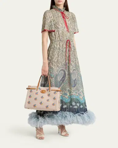 Valentino Garavani Floral-Embroidered Canvas Tote Bag | Thumbnail 5 Valentino Garavani Floral-Embroidered Canvas Tote Bag | Thumbnail 5