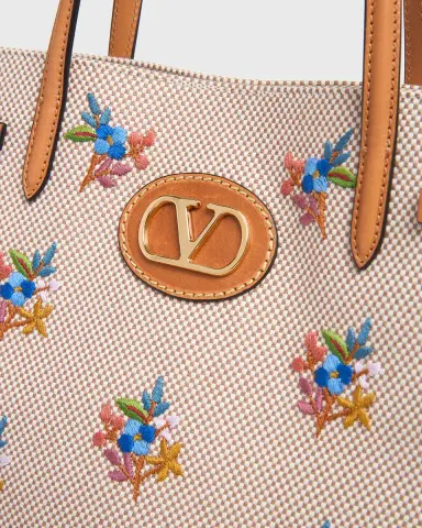 Valentino Garavani Floral-Embroidered Canvas Tote Bag | Thumbnail 10 Valentino Garavani Floral-Embroidered Canvas Tote Bag | Thumbnail 10