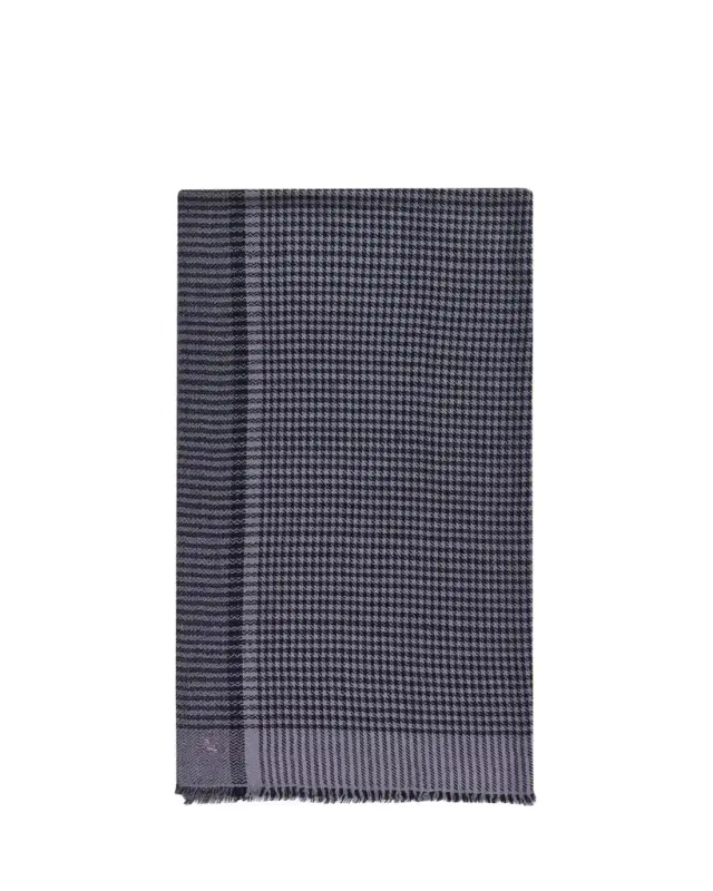Men's Handwoven Houndstooth Cashmere Scarf