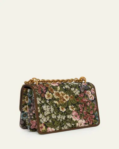 Valentino Garavani Small Floral Woven Leather-Trim Shoulder Bag | Thumbnail 3 Valentino Garavani Small Floral Woven Leather-Trim Shoulder Bag | Thumbnail 3