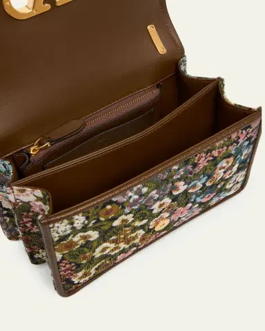 Valentino Garavani Small Floral Woven Leather-Trim Shoulder Bag | Thumbnail 4 Valentino Garavani Small Floral Woven Leather-Trim Shoulder Bag | Thumbnail 4