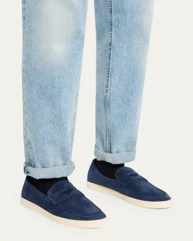 Brunello Cucinelli Men's Suede Loafer Sneakers | Thumbnail 2 Brunello Cucinelli Men's Suede Loafer Sneakers | Thumbnail 2