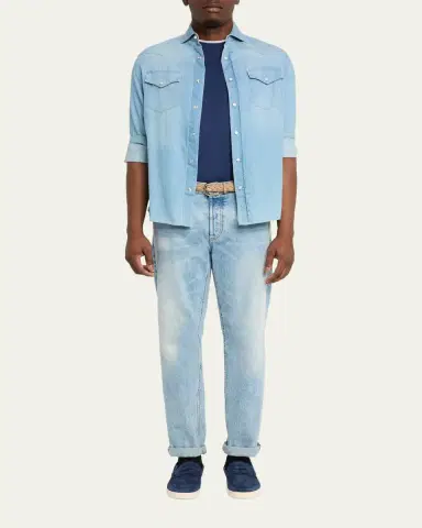 Brunello Cucinelli Men's Suede Loafer Sneakers | Thumbnail 3 Brunello Cucinelli Men's Suede Loafer Sneakers | Thumbnail 3
