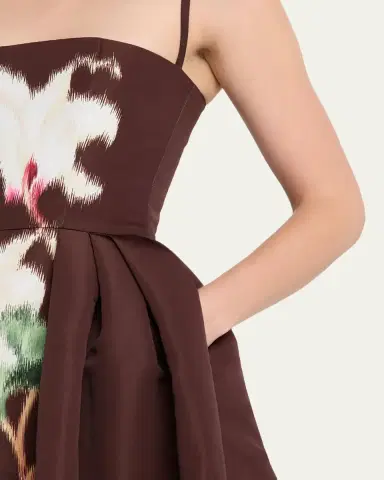 Oscar de la Renta Chine Cyclamen Faille Midi Cocktail Dress | Thumbnail 5 Oscar de la Renta Chine Cyclamen Faille Midi Cocktail Dress | Thumbnail 5