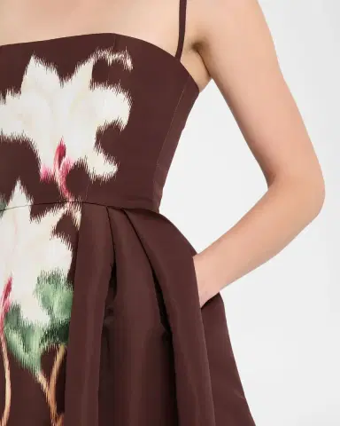 Oscar de la Renta Chine Cyclamen Faille Midi Cocktail Dress | Thumbnail 9 Oscar de la Renta Chine Cyclamen Faille Midi Cocktail Dress | Thumbnail 9