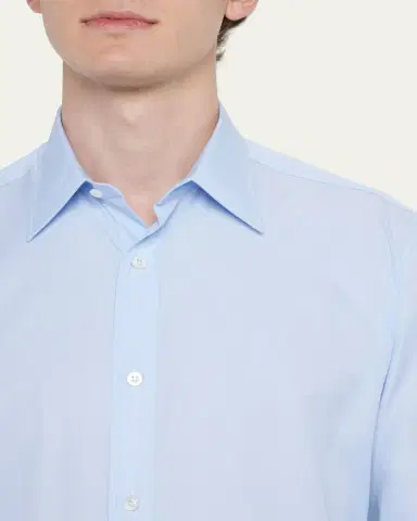 Charvet Men's Point Collar Cotton Dress Shirt | Thumbnail 5 Charvet Men's Point Collar Cotton Dress Shirt | Thumbnail 5