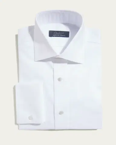 Bergdorf Goodman Men's Stud-Front Micro Box Weave Dress Shirt | Thumbnail 3