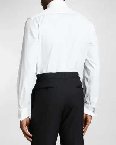 Bergdorf Goodman Men 's Pique Bib-Front Tuxedo Shirt | Thumbnail 2