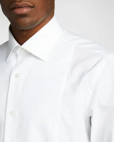 Bergdorf Goodman Men 's Pique Bib-Front Tuxedo Shirt | Thumbnail 4