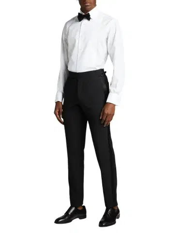 Bergdorf Goodman Men 's Pique Bib-Front Tuxedo Shirt | Thumbnail 1