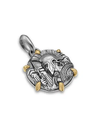 David Yurman Men's Ares Amulet in Sterling Silver with 18K Yellow Gold, 26.4MM - Silver | Thumbnail 2