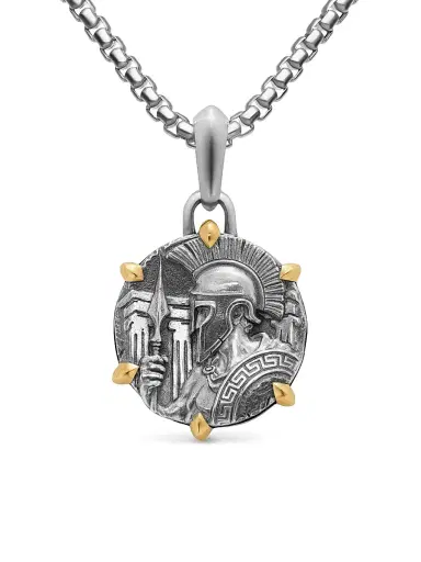 David Yurman Men's Ares Amulet in Sterling Silver with 18K Yellow Gold, 26.4MM - Silver | Thumbnail 1