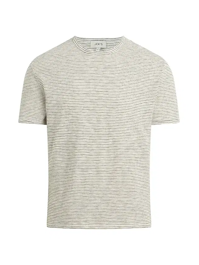 Men's Striped Cotton-Blend T-Shirt - Black