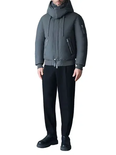 Mackage Men's Iker Mixed-Media Bomber Down Jacket - Carbon | Thumbnail 2
