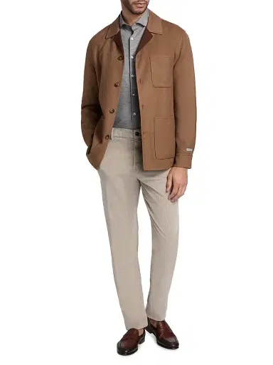 Canali Men's Double-Face Wool Overshirt - Brown - Size 44 | Thumbnail 2 Canali Men's Double-Face Wool Overshirt - Brown - Size 44 | Thumbnail 2